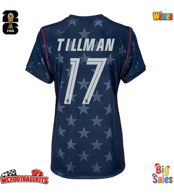 United States Malik Tillman #17 Replica Away Stadium Shirt for Women World Cup 2026 Short Sleeve